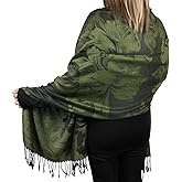 TZ Promise Women's Pashmina Shawls and Wraps Reversible Floral Flower Rave Scarf