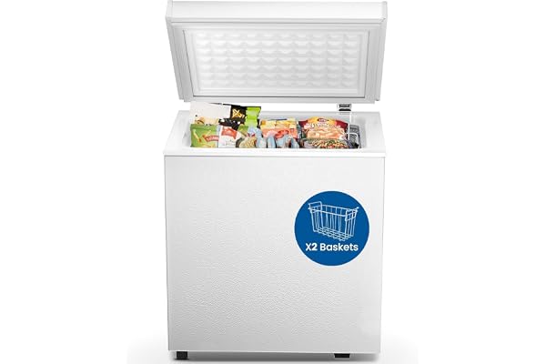 Electactic Chest Freezer 2.0 Cubic Feet Deep Freezer with 2 Removable Baskets, Free Standing Top open Door Compact Freezer, Adjustable Temperature for Home Dorm, Bar, Basement, Kitchen