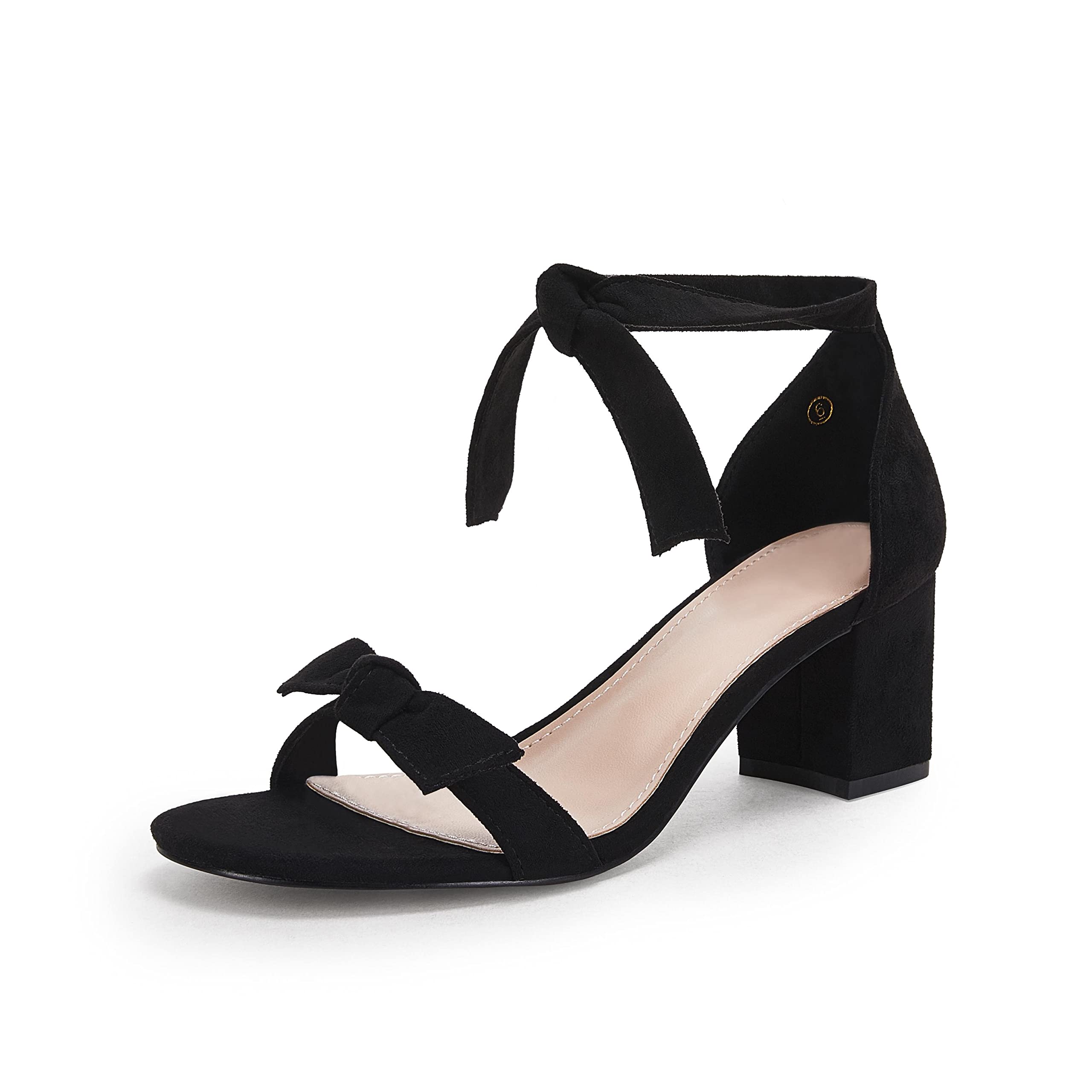 Photo 1 of ** USED** Womens Ankle Tie Heeled Sandals One Band Bowknot Chunky Block Heel Slip On Party Homecoming Sandal Shoe