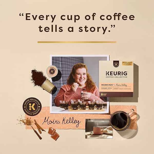 KEURIG COFFEE COLLECTIVE, WARM HUG BY MOIRA KELLEY, CARAMEL SPICE FLAVORED COFFEE, SINGLE SERVE KEURIG K-CUP PODS, 20 COUNT