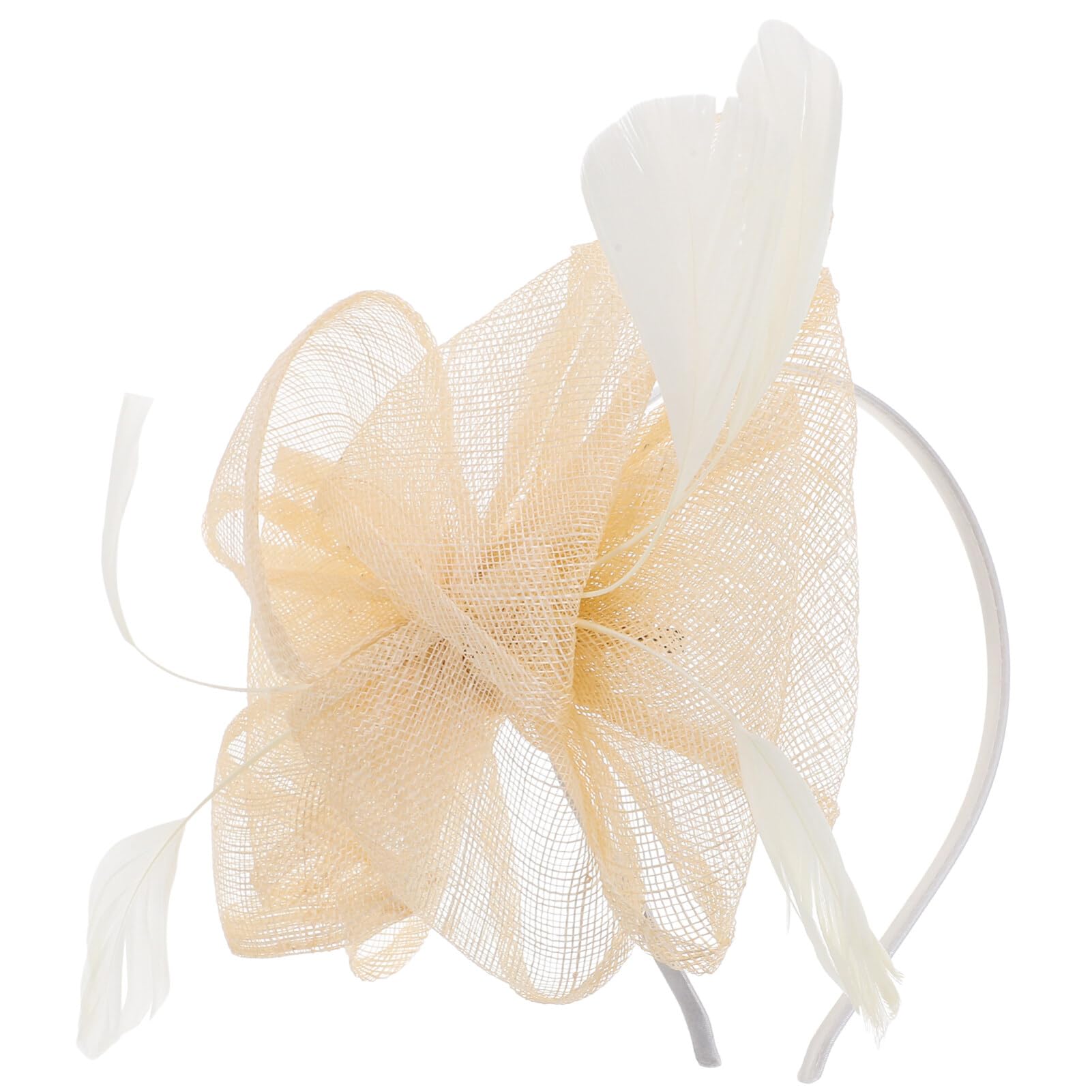 Lurrose Gauze Ladies Hat Plume Hair Hoop Elegant Women Headband for Wedding Party Hair Accessory for Photo Props