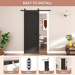 JUBEST 30"x84" Sliding Barn Door with Door Hardware