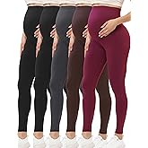 Buttergene 5 Pack Women's Creamlush Maternity Leggings Maternity Yoga Pants Pregnancy Leggings Maternity Clothes