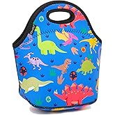 FlowFly Neoprene Kids Lunch box Insulated Soft Bag Mini Cooler Thermal Meal Tote Kit for Boys, Girls,Men,Women,School,Work, Office, Dinosaur