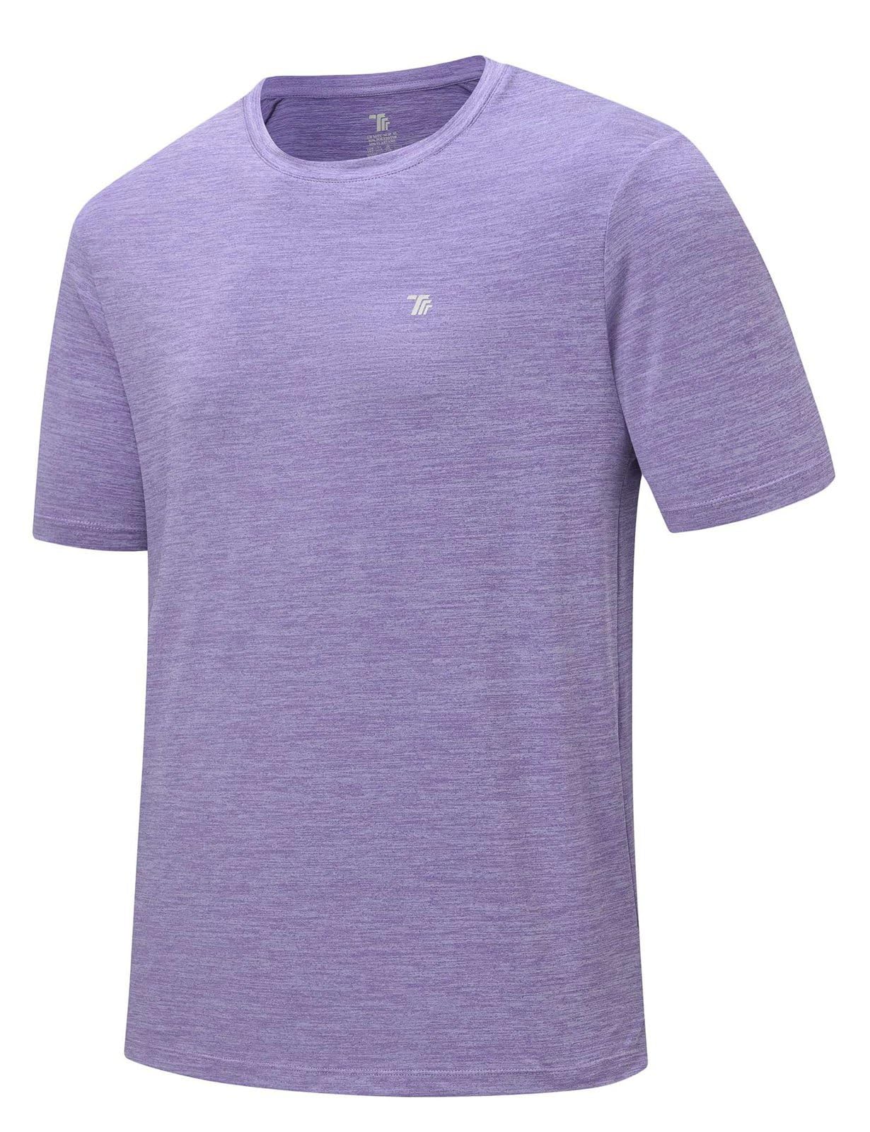 Rdruko Sport Tshirts Herren Funktionsshirt Kurzarm Laufshirt Schnelltrocknend UV Shirt Atmungsaktiv Trainingsshirt Männer für Gym Fitness Workout - Tiefviolett, L 2