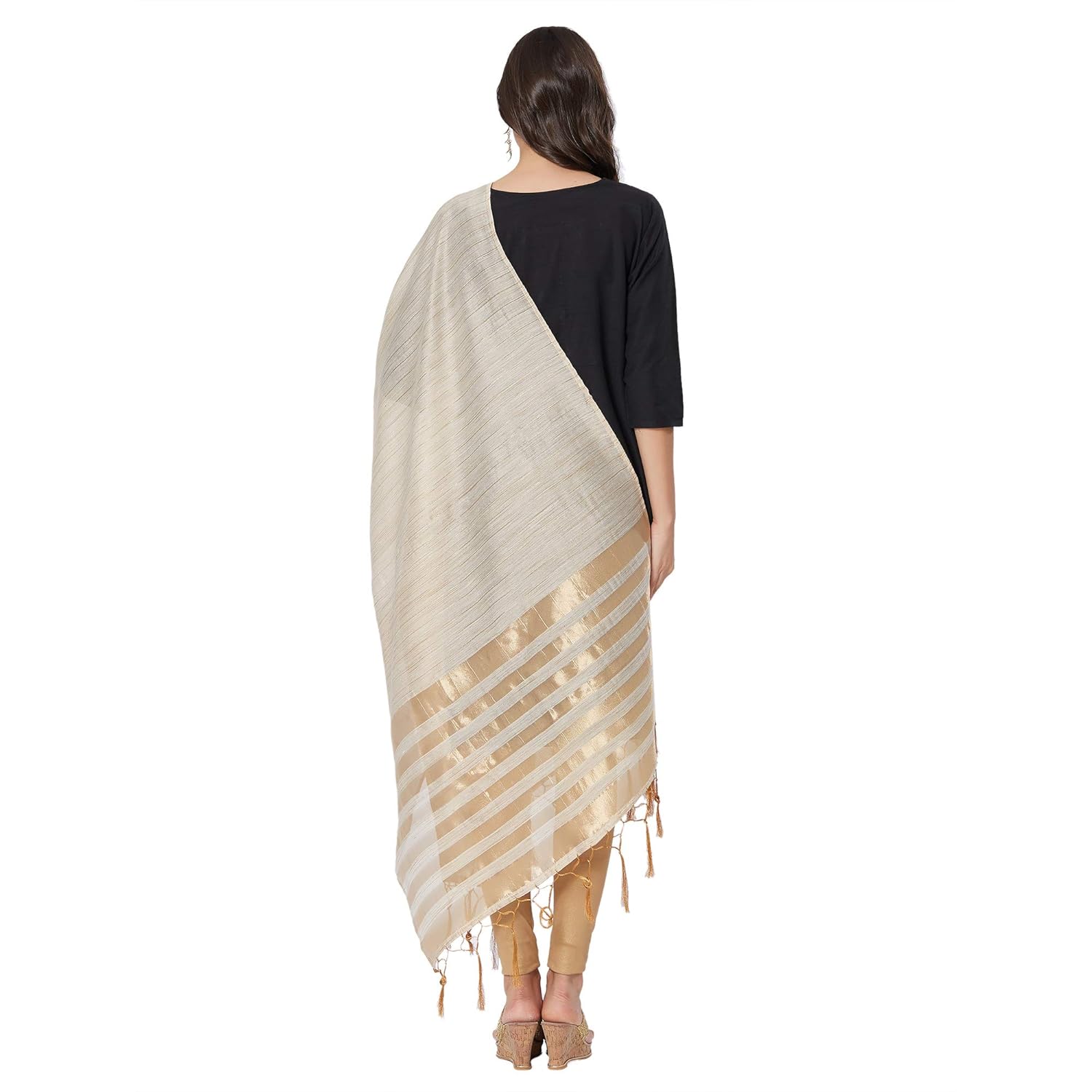 nanda silk mills cotton woven dupatta for women