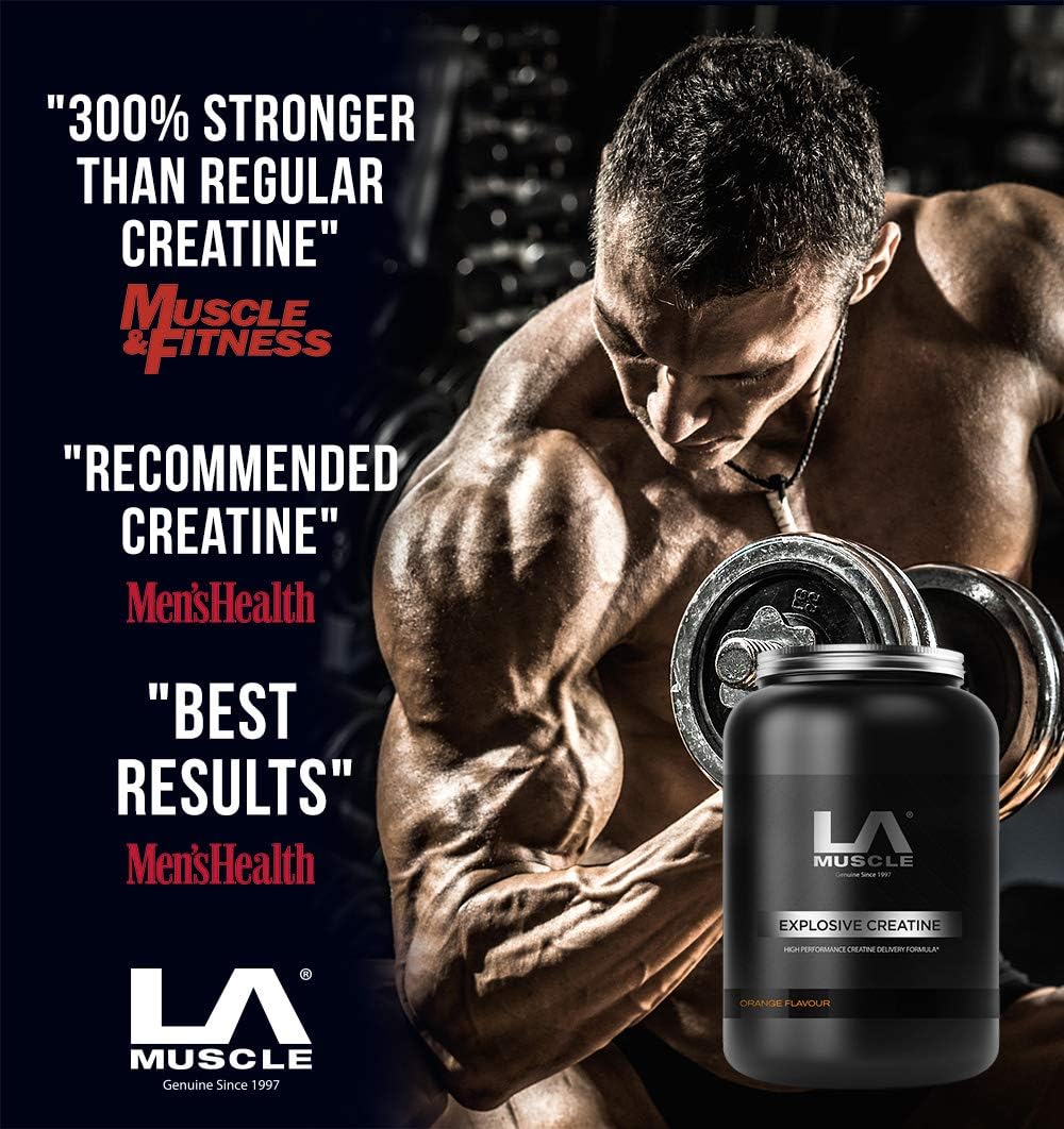 LA Muscle Explosive Creatine, Black Tub, 500 g (Pack of 1) - Image 4