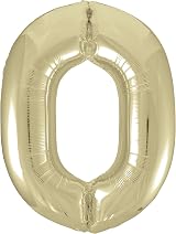 Unique Gold Number 0 Foil Balloons 86cm One Piece Birthday Party Decor
