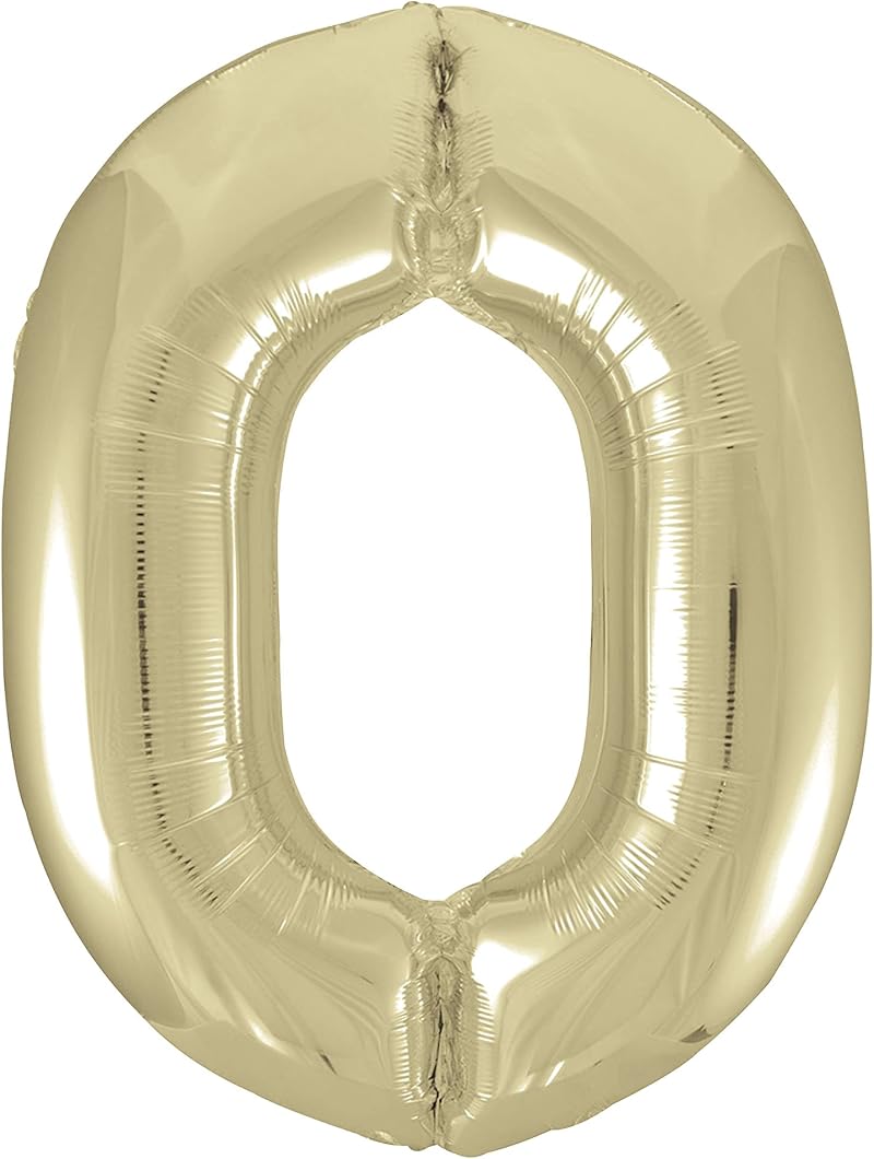 Unique Gold Number 0 Foil Balloons 86cm One Piece Birthday Party Decor