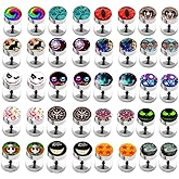 28pcs Cheater Fake Ear Plugs Satinless Steel Gauges Illusion Tunnel Piercing Stud Screw Earrings 14Style