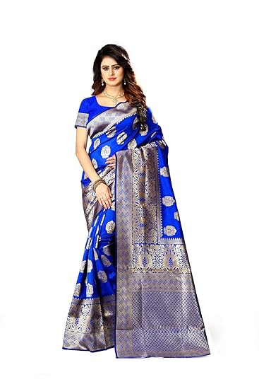 Shoppershopee Kanjivaram Banarasi Silk Saree (Pari-20_Blue)