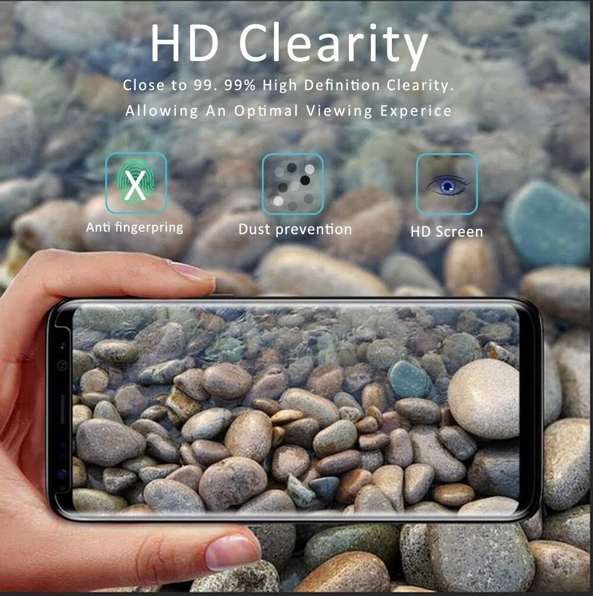 Galaxy S8 Plus Screen Protector [2-Pack], Tempered Glass Screen Protector [Full Coverage][Case-Friendly][No Bubbles][Easy to Install] Screen Protector Compatible with Samsung Galaxy S8 Plus