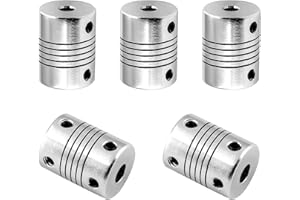 Eilumduo 5Pcs 5mm to 5mm Flexible Shaft Coupling, 30mm Length 25mm Diameter Motor Shaft Coupler for DIY Encoder