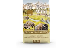 Taste of the Wild with Ancient Grains, Ancient Prairie Canine Recipe with Roasted Bison and Venison Dry Dog Food, Made with High Protein from Real Meat and Guaranteed Nutrients and Probiotics 28lb