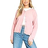 Majdan Women's Lightweight Cardigan V Neck Button Down Knit Sweater Long Sleeve Casual Tops for Women