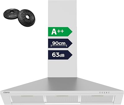 CIARRA 90cm Wall-Mounted Cooker Hood CBCS9201 with Carbon Filters