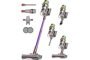 UOTKD Cordless Vacuum Cleaner, 50KPA 65Mins XL Dust Cup Vacuum Cleaners for Home, Stick Vacuum with Anti-Tangle Brush,LED Display,Self-Standing, Vacuum Cordless for Hardwood Floor, Carpet, Pet Hair