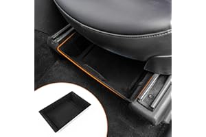 Bomely Storage Box Compatible with 2020 2021 2022 2023 Tesla Model Y Under Seat Organizer Tray ABS Flocking Storage Box for Tesla Model Y Accessoies (Under Front Seat ABS Box)