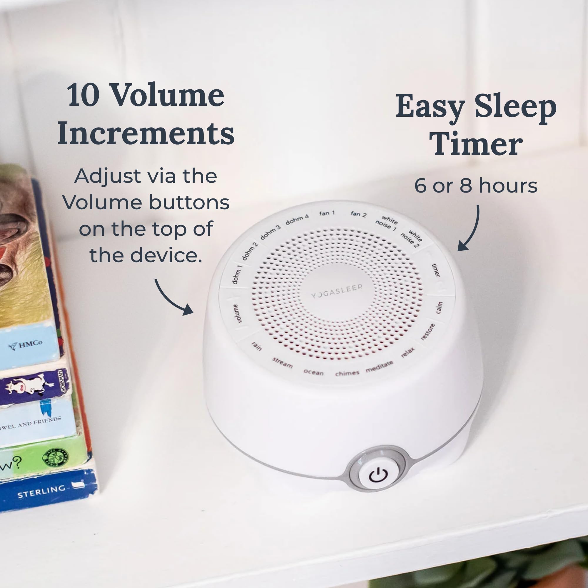 Yogasleep Whish White Noise Sound Machine, 16 Natural & Soothing Sounds, Volume Control for Baby & Adults, Get Office Privacy, Concentration, Sleep Aid, Compact for Easy Travel, Essentials for Nursery