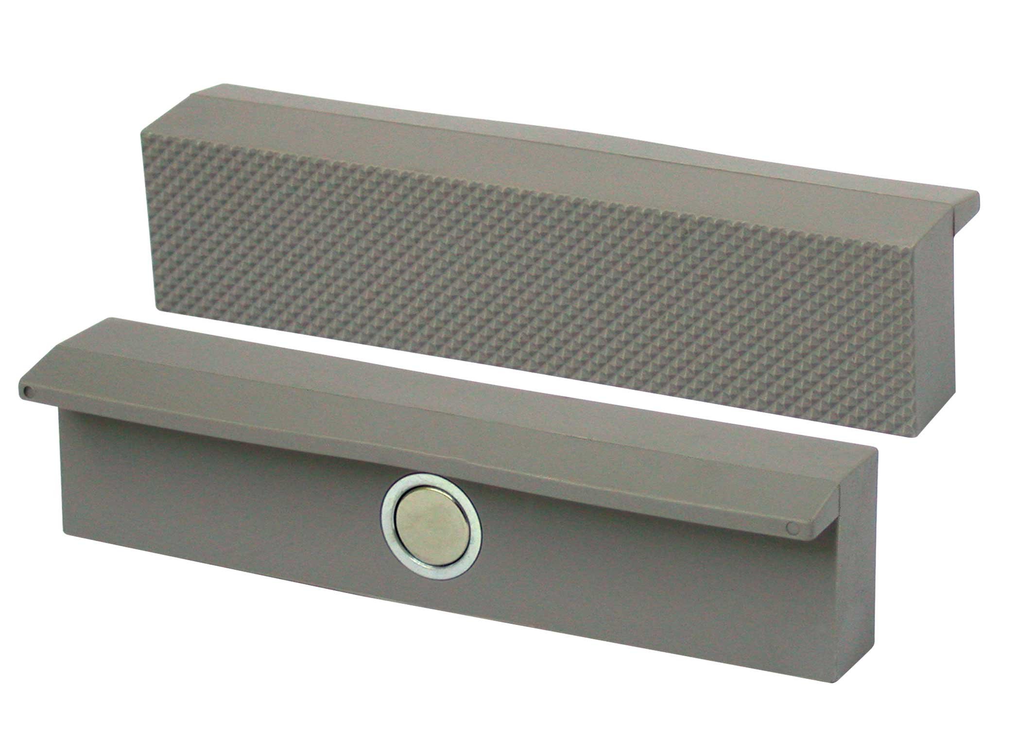 Heuer Vice Jaws (Protective Jaws, Suitable for Vice 100 mm, with Magnet, Right Angled and Plane-Parallel Profile, Material: Polyurethane) 107100