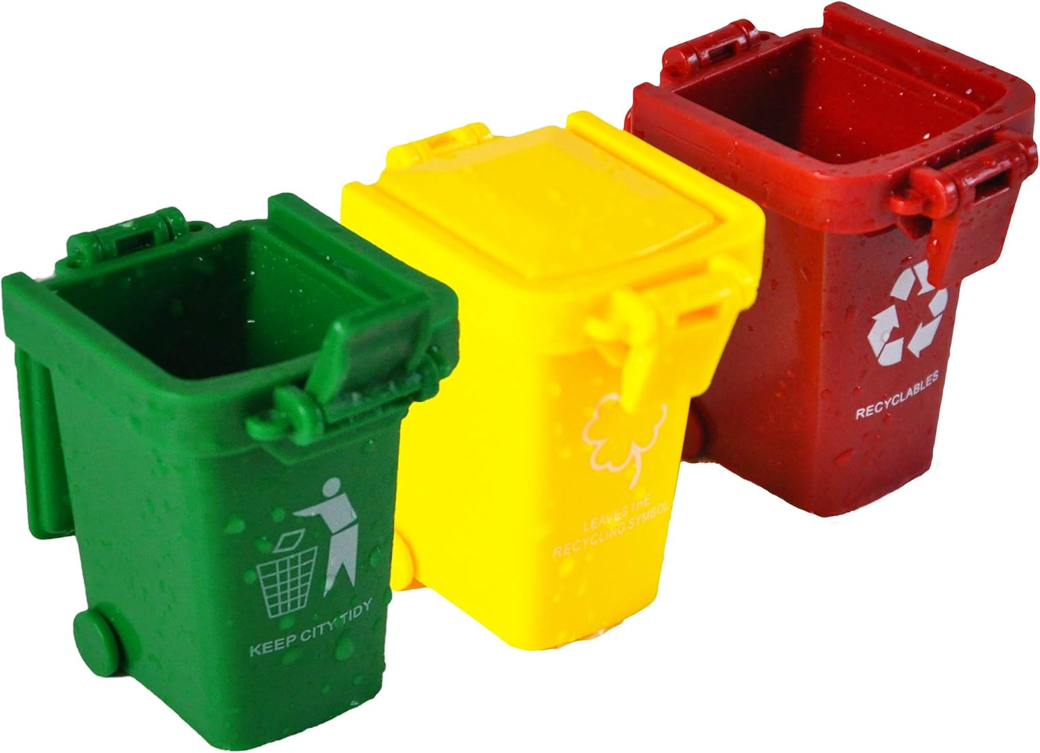 Knocbel Kids Mini Trash Cans Recycling Bins Garbage Truck Toy 3Pack S