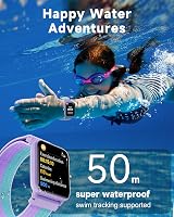 Kids Smart Watch Pedometer Heart Rate 5ATM Waterproof Sleep Girls view 4