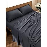 Bedsure King Size Sheets Set - 4 Pieces Soft King Sheets - Breathable & Cooling - Hotel Luxury - Easy Care Polyester Microfiber Bedding for Women, Men, Dark Grey