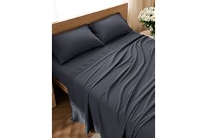Bedsure Queen Sheet Set - 4 Pieces Soft Queen Size Sheets - Breathable & Cooling - Hotel Luxury - Easy Care Polyester Microfiber Bedding for Women, Men, Dark Grey