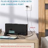 Mesqool Loud Alarm Clock with Bed Shaker Dual Alarm USB Charger Blue view 5