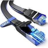 UGREEN Cat 8 Ethernet Cable 20FT, 40Gbps 2000Mhz High Speed, Black | Shielded Heavy Duty, Flat Design, Compatible for Gaming PC PS4/5/6 Xbox Modem Router