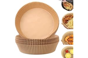 Air Fryer Paper Liners Disposable: 100PCS Round Airfryer Oven Insert Parchment Sheets Grease and Water Proof Non Stick Basket