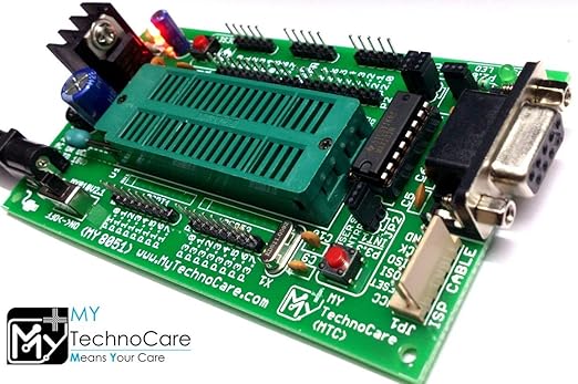 MY TechnoCare ATMEL 8051 Development Board ZIF Socket (MAX232) Architecture 40-Pin Chip Prototype Pcb Project Evaluation Kit