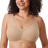 AISILIN Women's Wireless Plus Size Bra Cotton Support Comfort Unlined Sleep