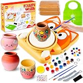 Pottery Wheel for Kids, Complete Pottery Painting Kit Arts and Crafts for Kids Ages 8-12, with 3 Pack Air Dry Clay Art Supplies Kids Toys Christmas Birthday Gift for Girls Boys 6 7 8 9 10 11 12