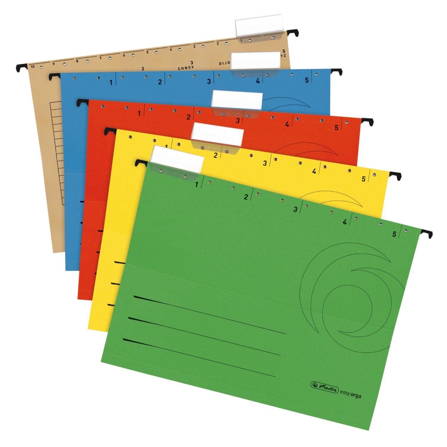Herlitz A4 Suspension File - Assorted Colours (5 Pieces)