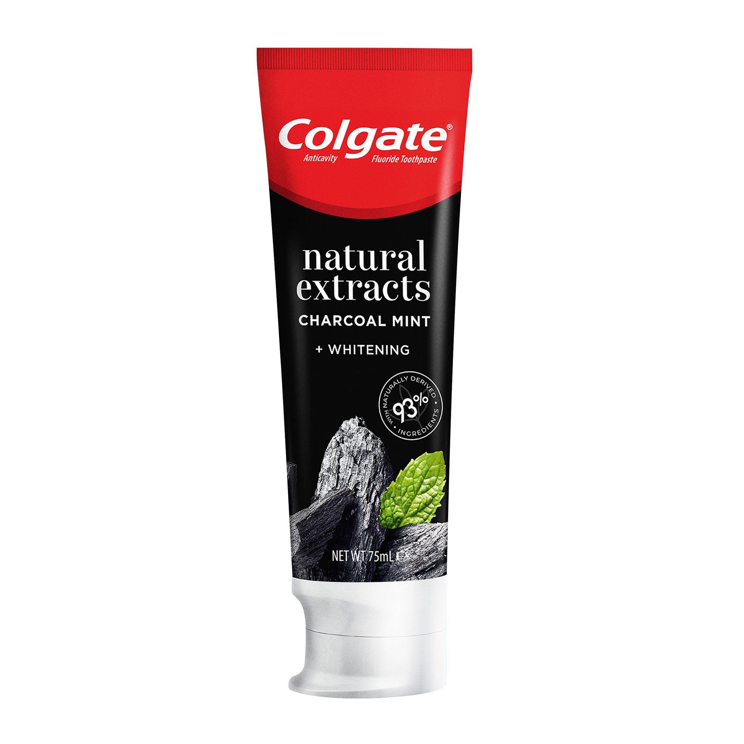 Colgate Natural Extracts Charcoal + White Toothpaste 12 x 75ml Multipack