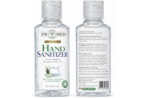 ProMed Advanced Hand Sanitizer with Aloe, Vitamin E & Moisturizers, 75% Alcohol, 60ml (2 fl oz), Health Canada Approved, Pack