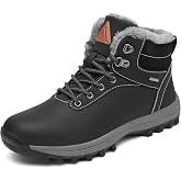 Mishansha Men's Waterproof Snow Boots, Insulated Winter Hiking Boots | Warm Faux Fur Lining, Lace-Up Fit, Slip-Resistant Rubber Sole for Winter Walks, Hiking, Camping and Trekking