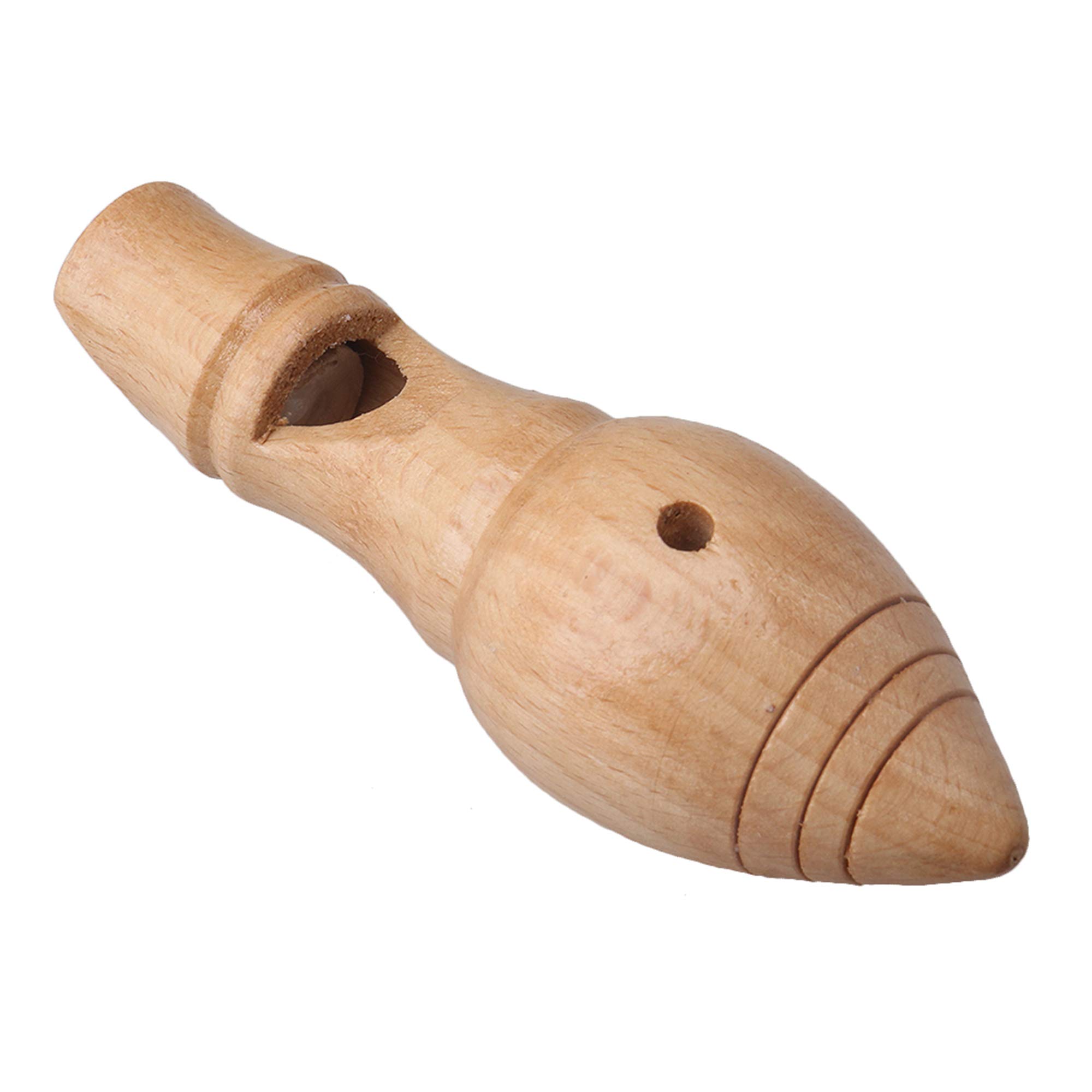 Mxfans 4.13x1.57" Carved Wooden Caller Whistle Long Type Whistle