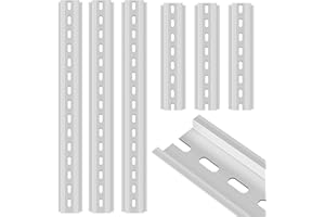 Yaocom 6 Pcs Din Rail Slotted Aluminum 6 Inch and 12 Inch Long 35mm Wide 7.5mm High Din Rail Mount Aluminum Metal Slide Rails for Hardware Component Switch Installing Fixed Solid State Relay