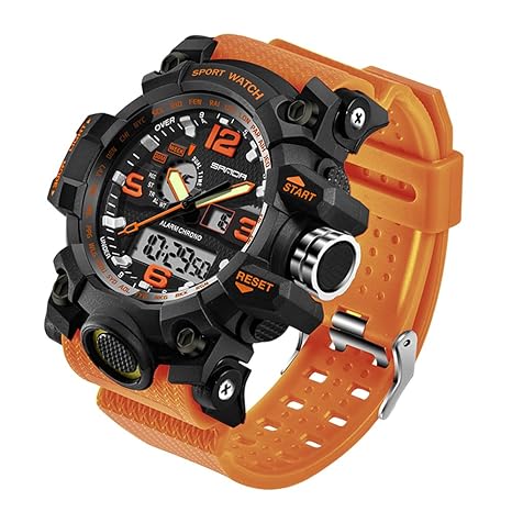 Taffstyle Herren Sportuhr Armbanduhr Silikon Sport Watch mit Licht Alarm Stoppfunktion Chronograph Digital Quarz Flieger Uhr