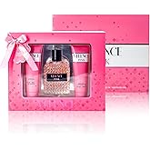 A CENTER Luxury Perfume Gift Set for Women - Eau de Parfum Spray (100ml) with Shower Gel & Body Lotion (90ml Each) - Premium Fragrance Collection with Velvet Pouch (Valence Pink)