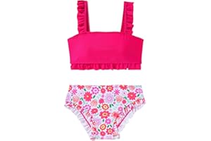 Happy Cherry Girls Swimsuit Two Pieces Bikini Set Summer Bathing Suits Tankini Tropical Print Swimwear