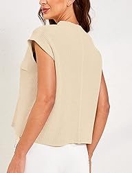 Himosyber Women's Solid Sleeveless Vest Mock Neck