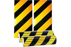 Garage Smith GWP06 Garage Wall Protector Foam Wall Column Corner Guard for Parking Garages - Reflective Wall Edge Protector - Wall Corner Edge and Bumpers Guards (4-Pack(Black Yellow))