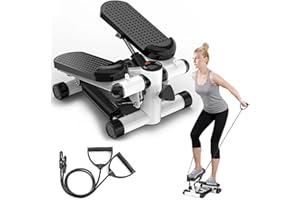 Joxir Steppers for Exercise at Home, Mini Stepper with Resistance Bands for Full Body Workout, Portable Stair Stepper for Home, Smooth and Quiet, Stepper Machine with LCD Monitor