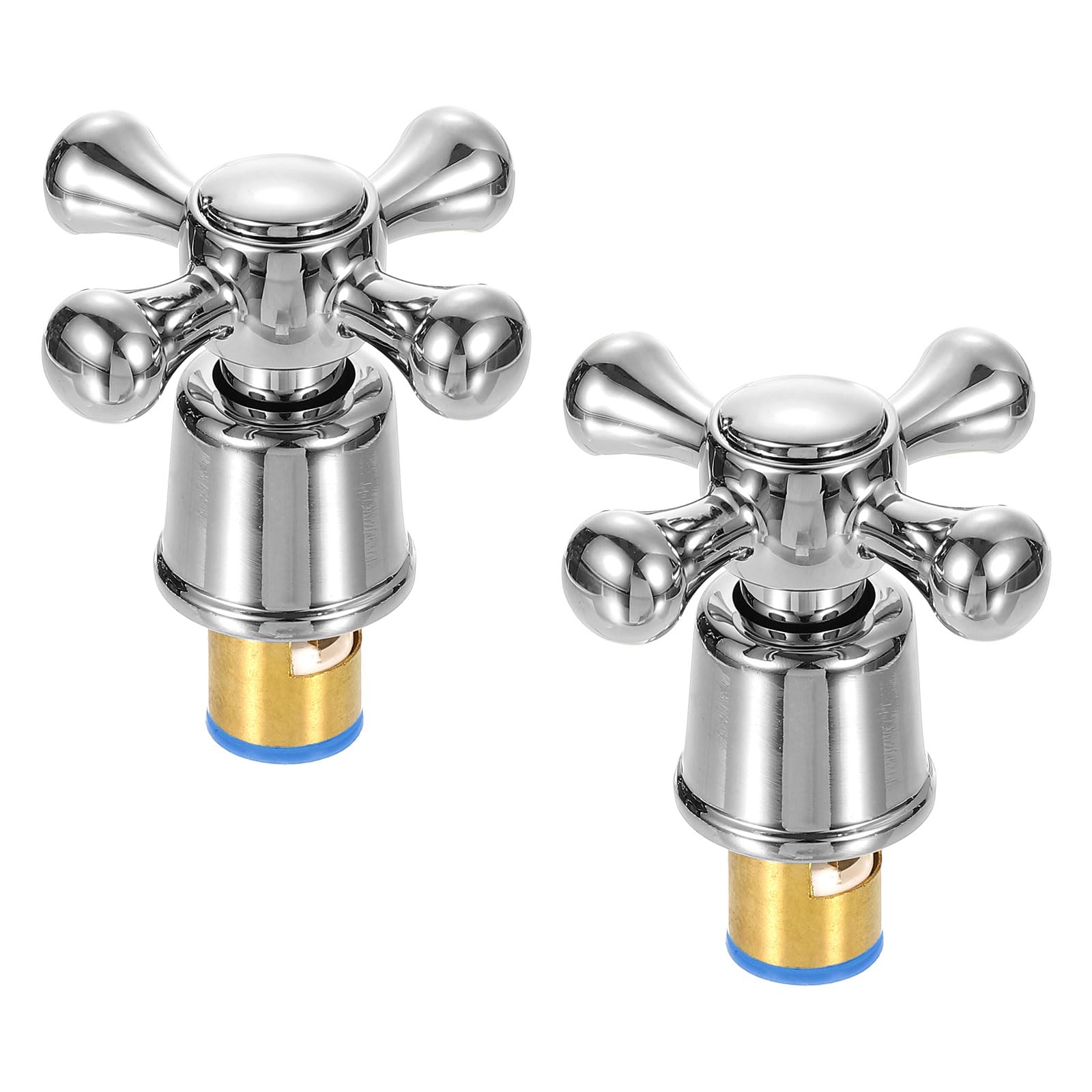 Photo 1 of ***SEE CLERK COMMENTS*** UXCELL 2Pcs Faucet Tap Handles, Shower Knobs, Alloy Cross-Arm Replacement for Kitchen, Shower, Tub, Silver