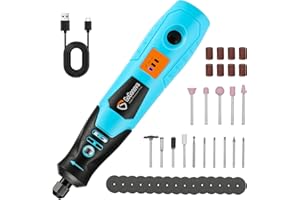 4V Cordless Rotary Tool, GoGonova 3-Speeds 18000 RPM Mini Power Rotary Tool, Rechargeable Rotary Tool for Grinding, Polishing, Wood Carving, Engraving, Soft Metal Drilling, Cutting