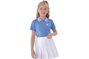 EXARUS Girls' Golf Polo Tennis Shirts Kids Sleeveless V-Neck Athletic Workout Tank Tops UPF 50+ Quick Dry Golf Clothes