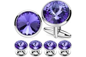 HAWSON Cufflinks for Men with 4/6 pcs Shirt Studs Set, Gift Box Packed, Mens Jewelry or Accessories for Wedding, Party, Anniversary, Birthday